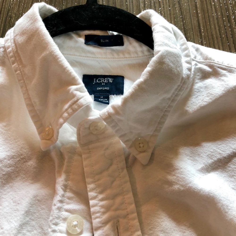 White J Crew Winter Oxford button up